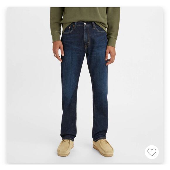 Levi’s 505 Regular Fit Jeans Dark Rinse Straight Leg Mens Size 34x32 - Picture 6 of 9